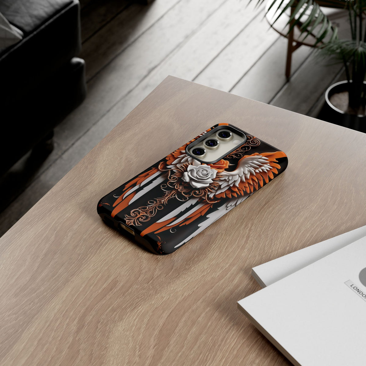 Phone Case - Tough - Orange Angel Wings