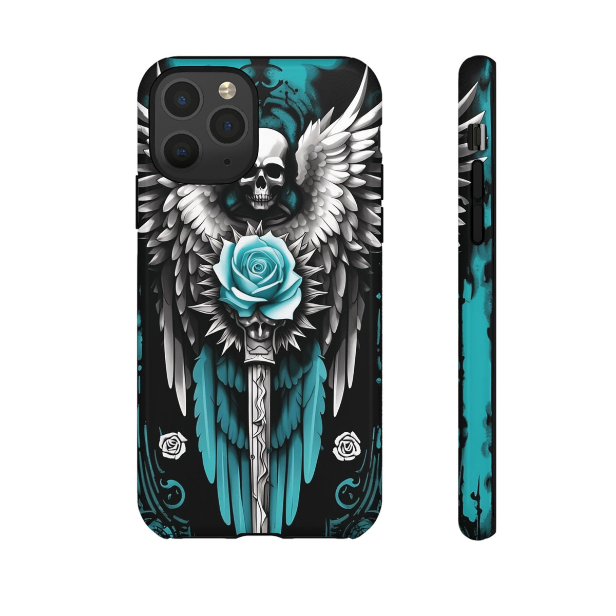 Phone Case - Tough - Cyan Angel Wings
