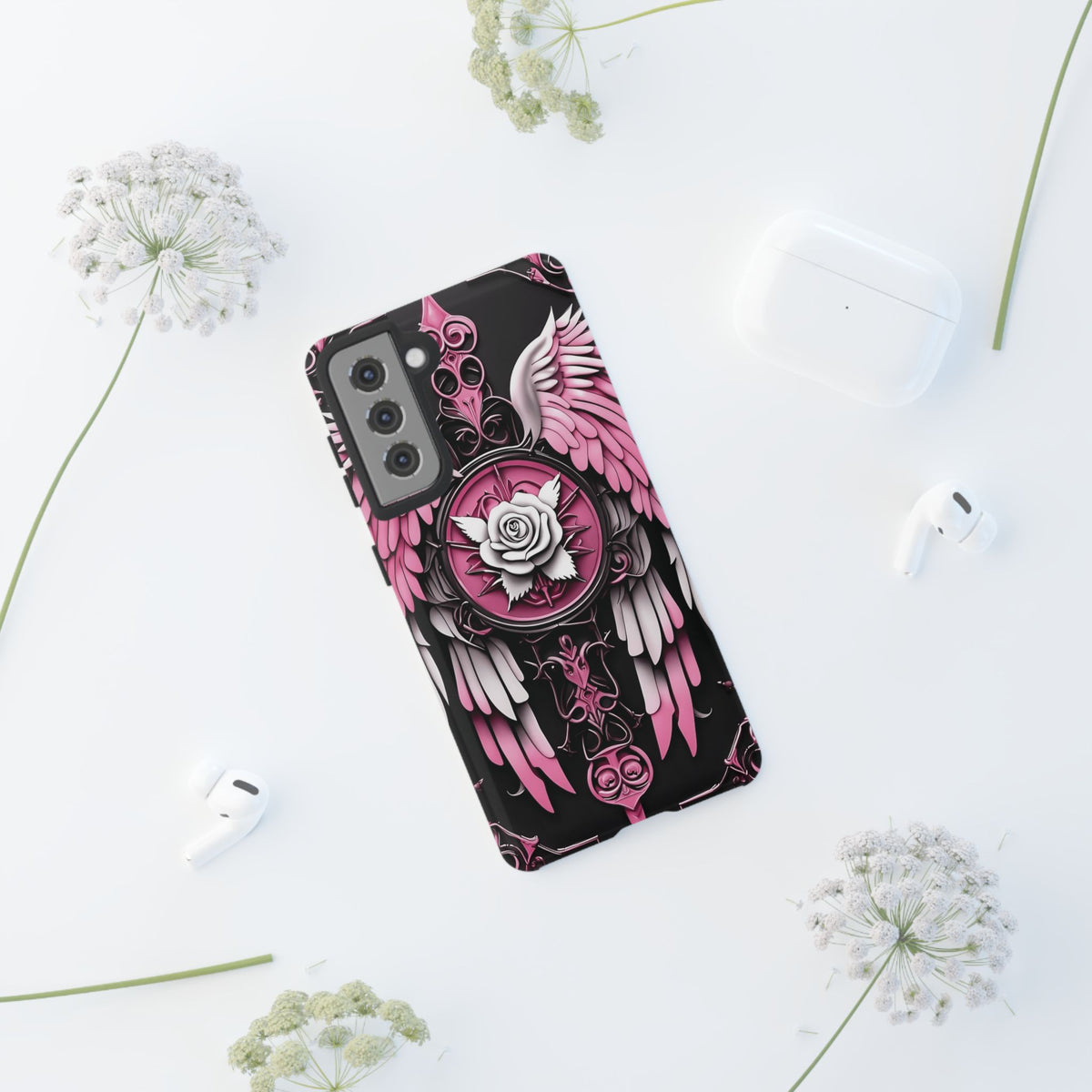 Phone Case - Tough - Pink Angel Wings