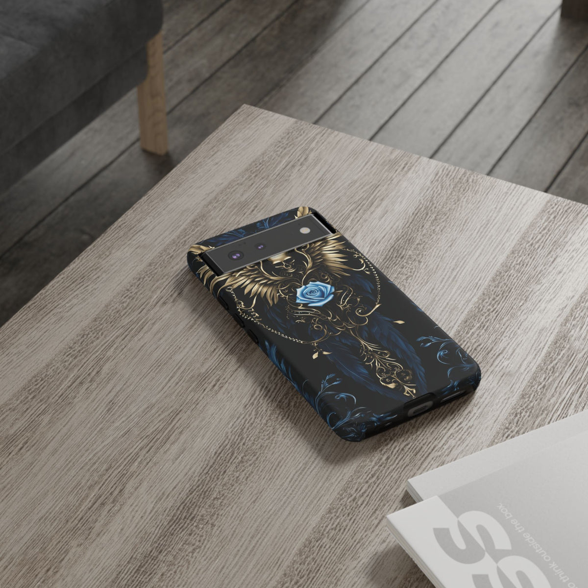 Phone Case - Tough - Blue Skull & Wings