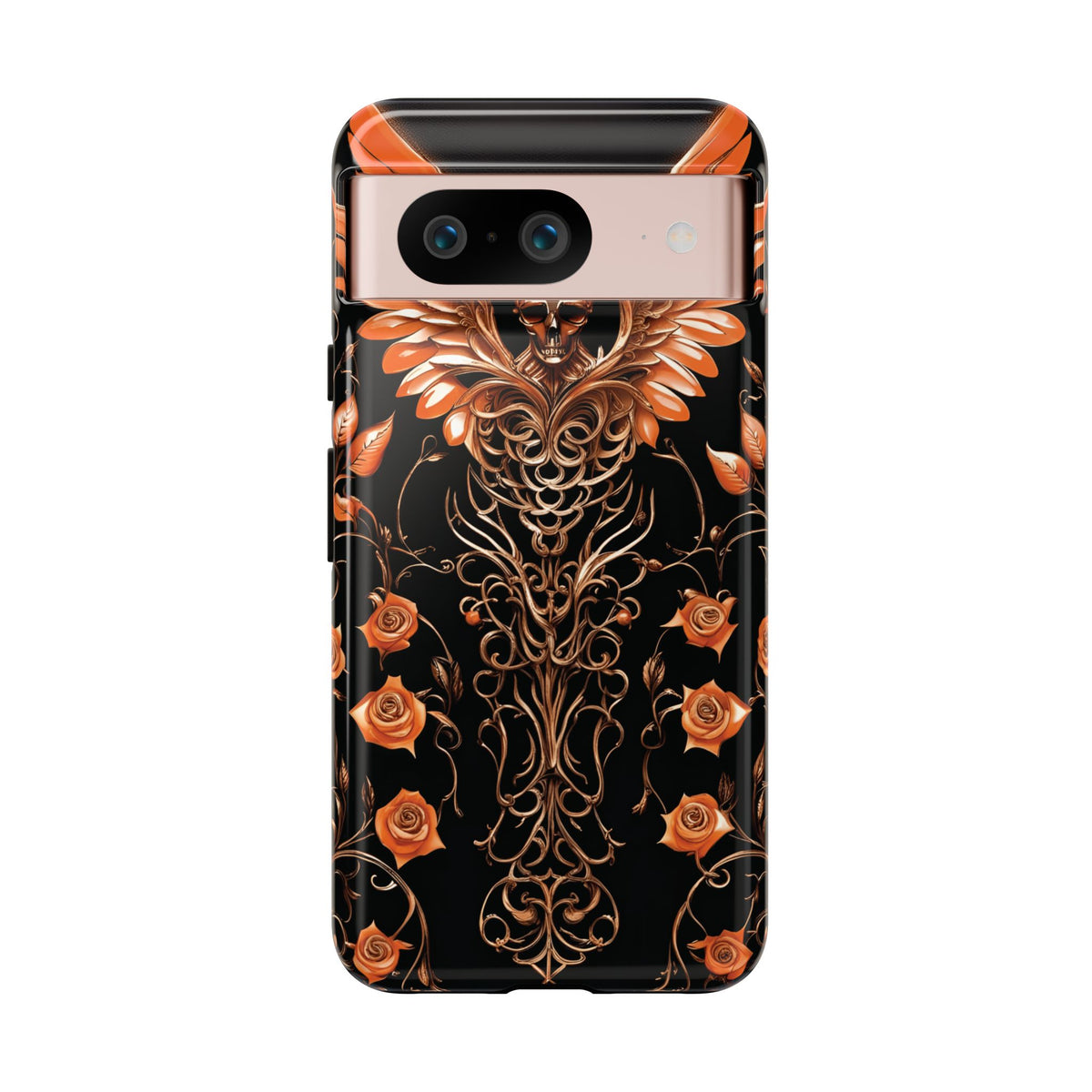 Phone Case - Tough - Orange Skull & Wings