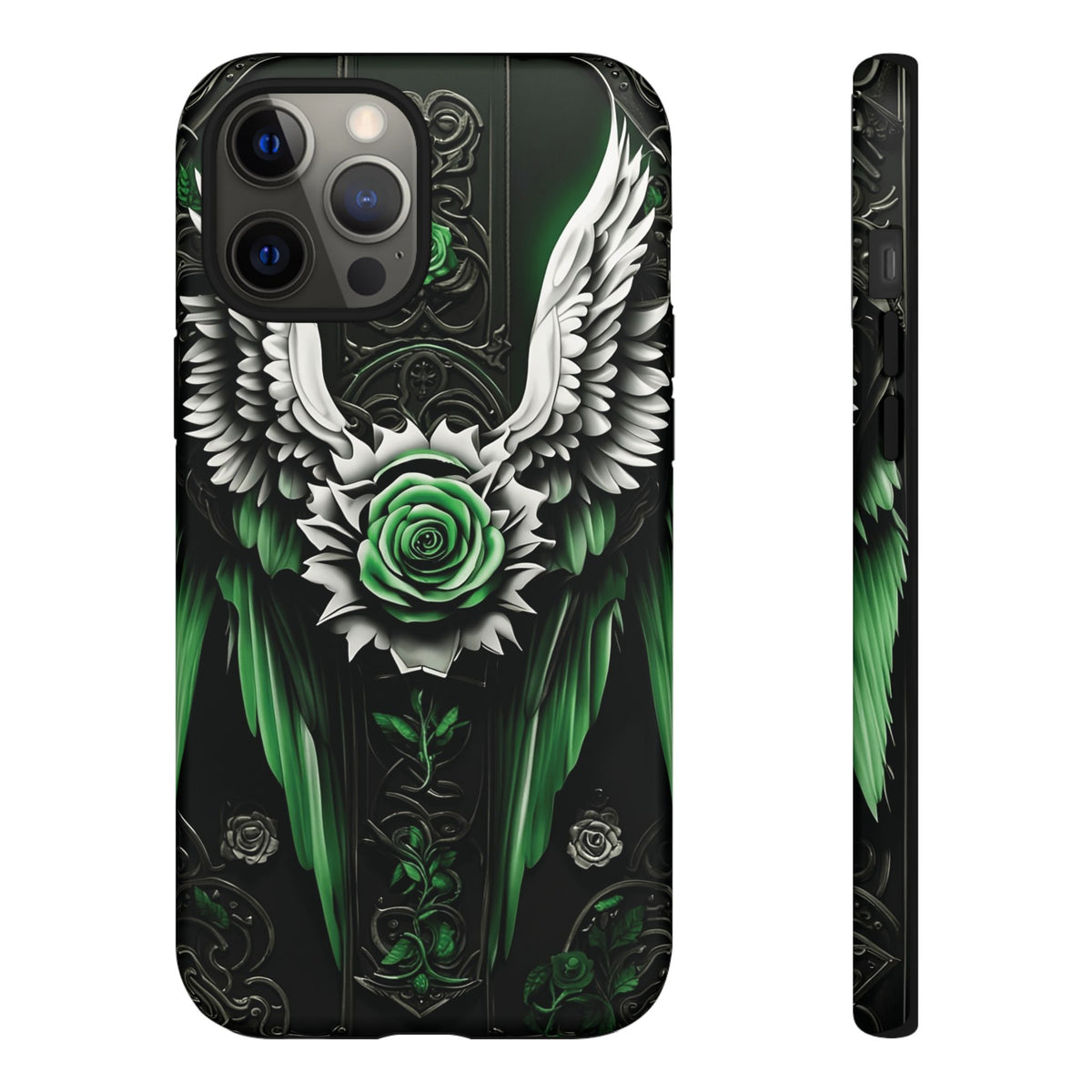 Phone Case - Tough - Green Angel Wings