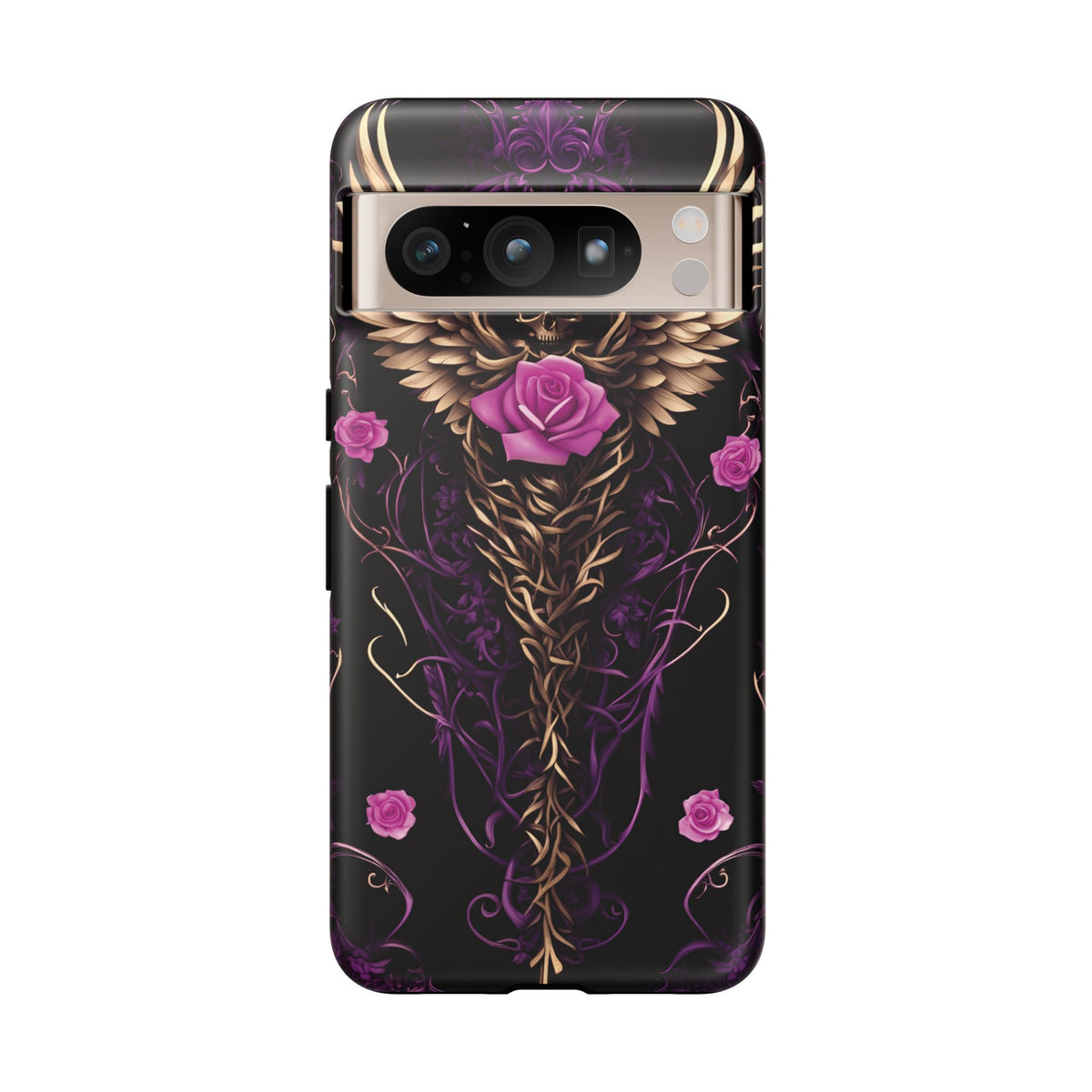 Phone Case - Tough - Purple, Pink Skull & Wings