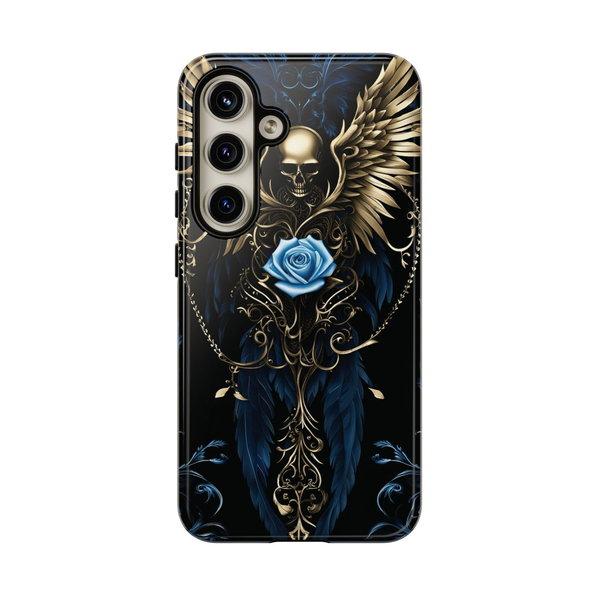 Phone Case - Tough - Blue Skull & Wings