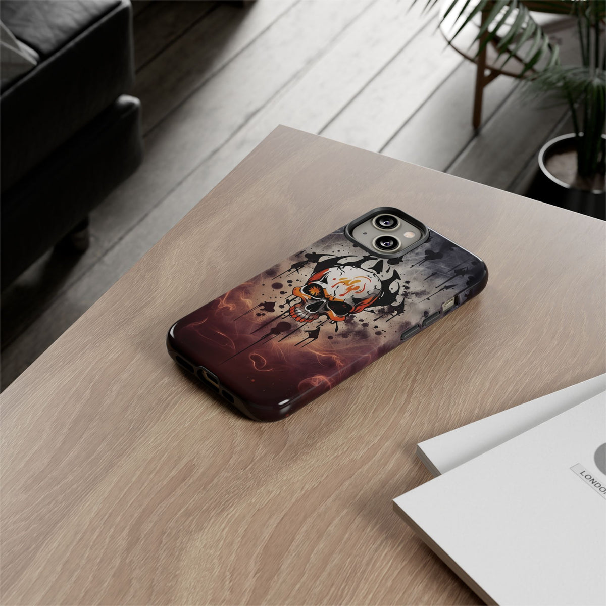 Phone Case - Tough - Orange Skull
