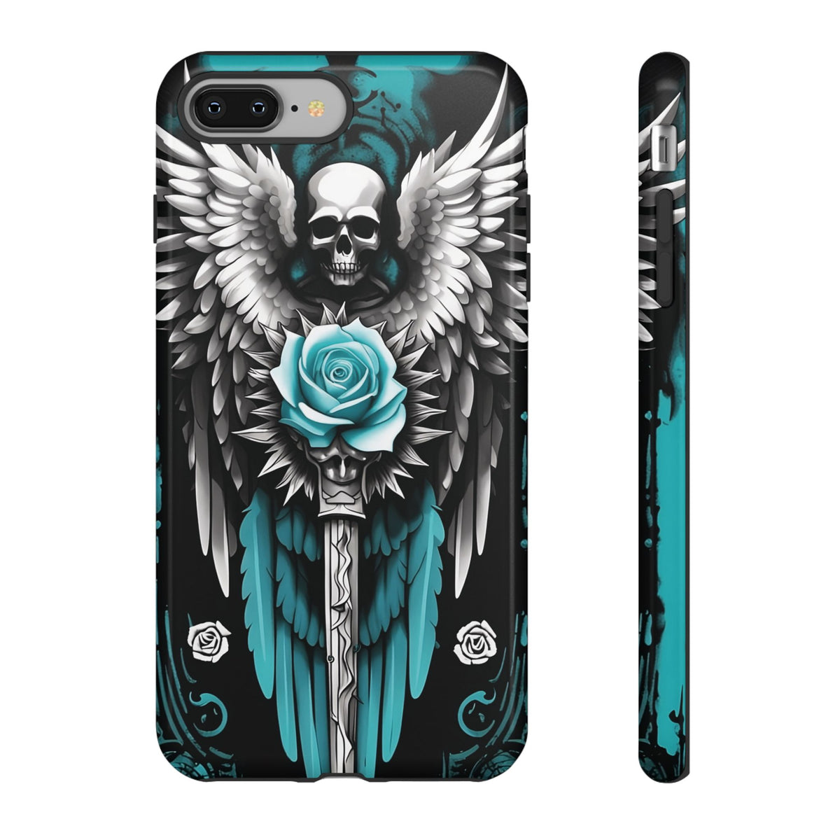 Phone Case - Tough - Cyan Angel Wings