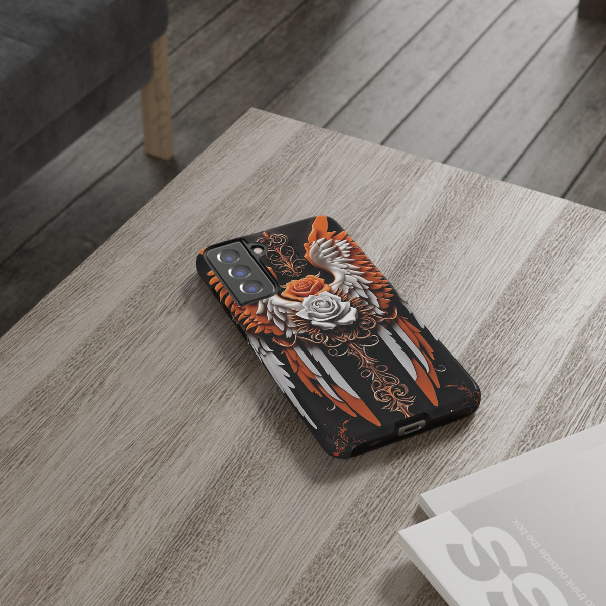 Phone Case - Tough - Orange Angel Wings
