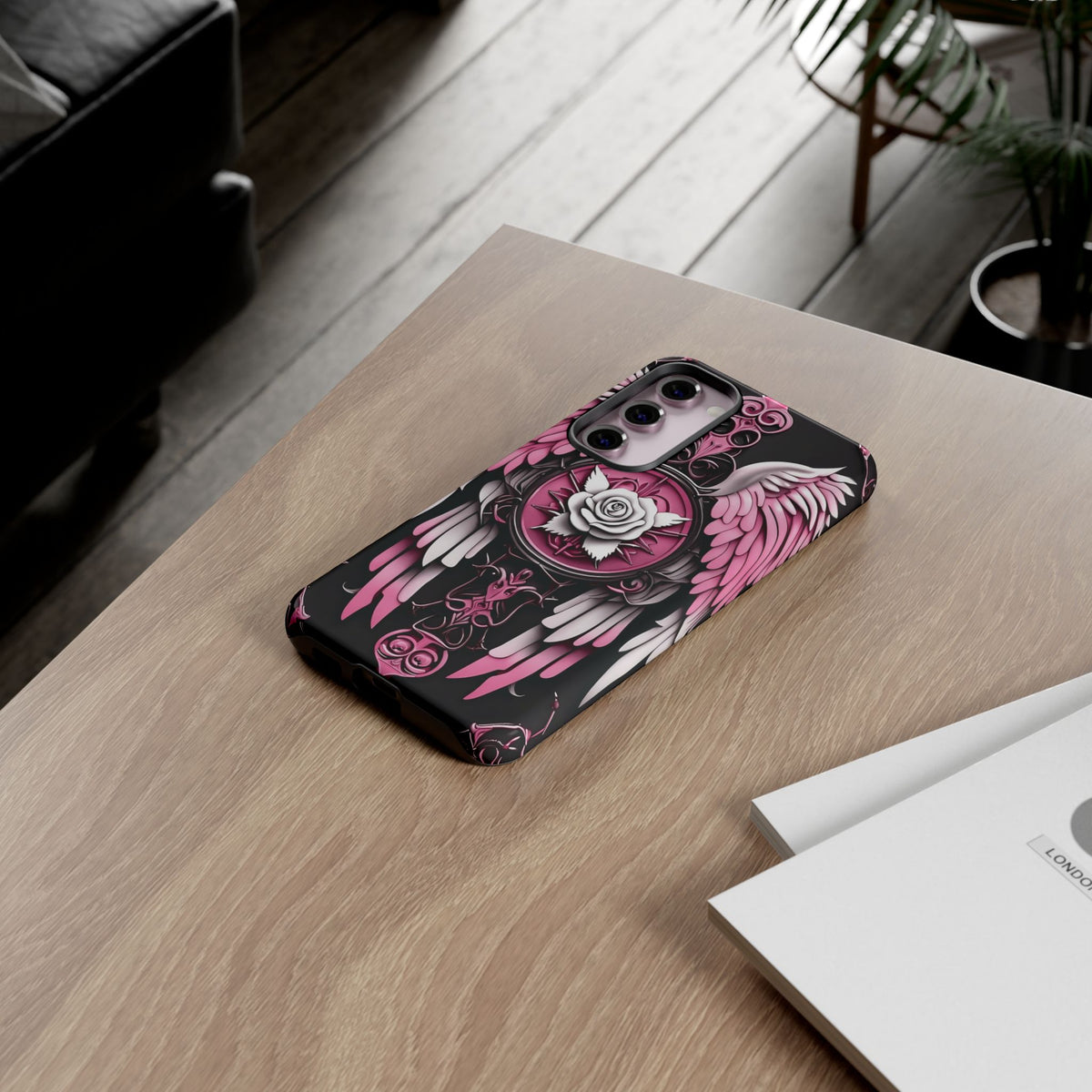 Phone Case - Tough - Pink Angel Wings