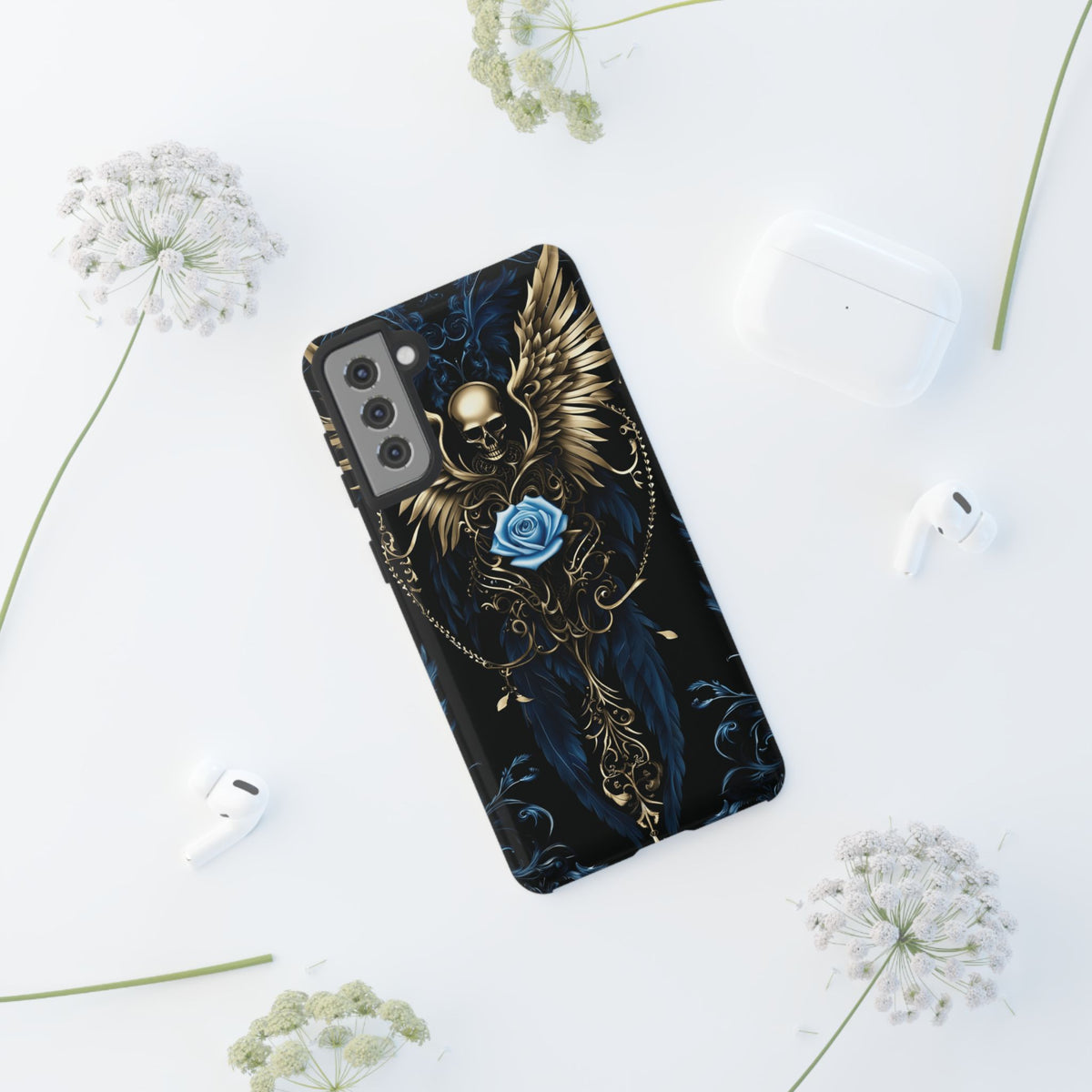 Phone Case - Tough - Blue Skull & Wings
