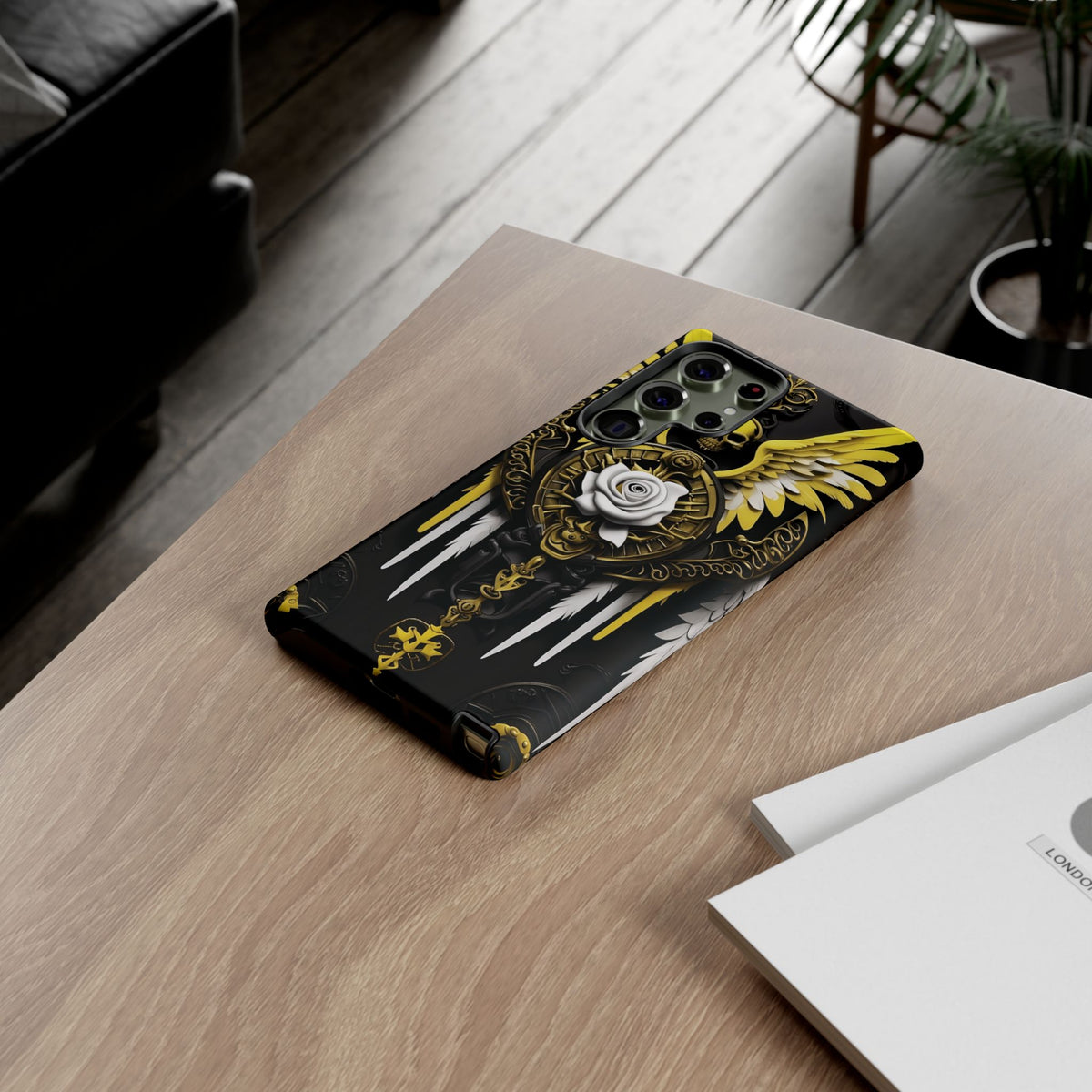 Phone Case - Tough - Yellow Angel Wings