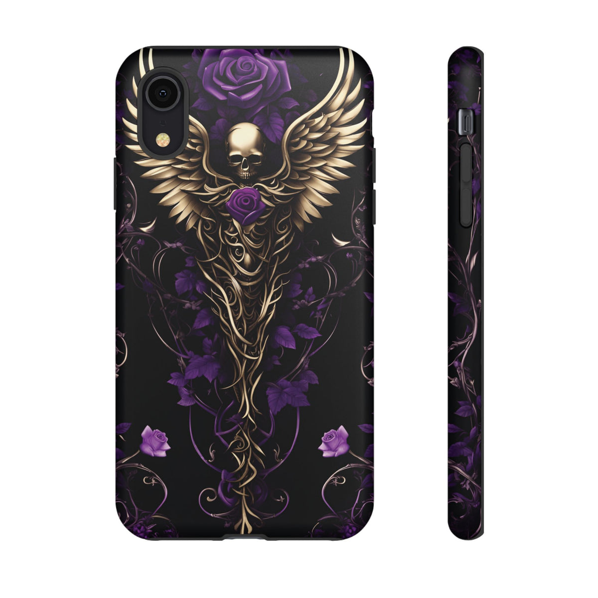 Phone Case - Tough - Purple Skull & Wings