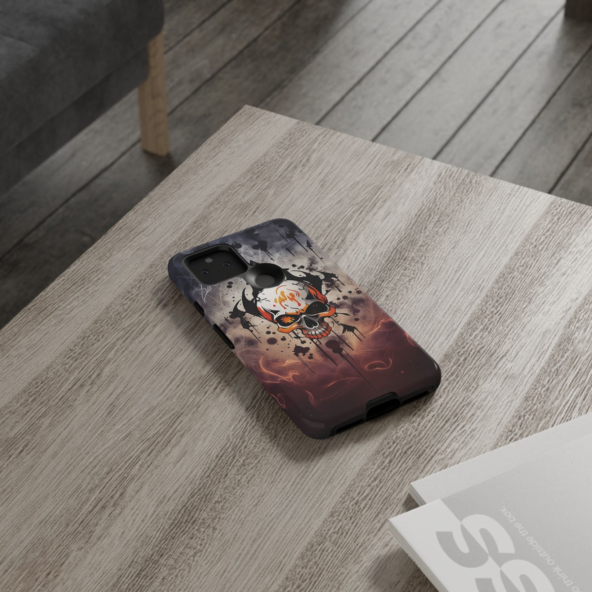 Phone Case - Tough - Orange Skull