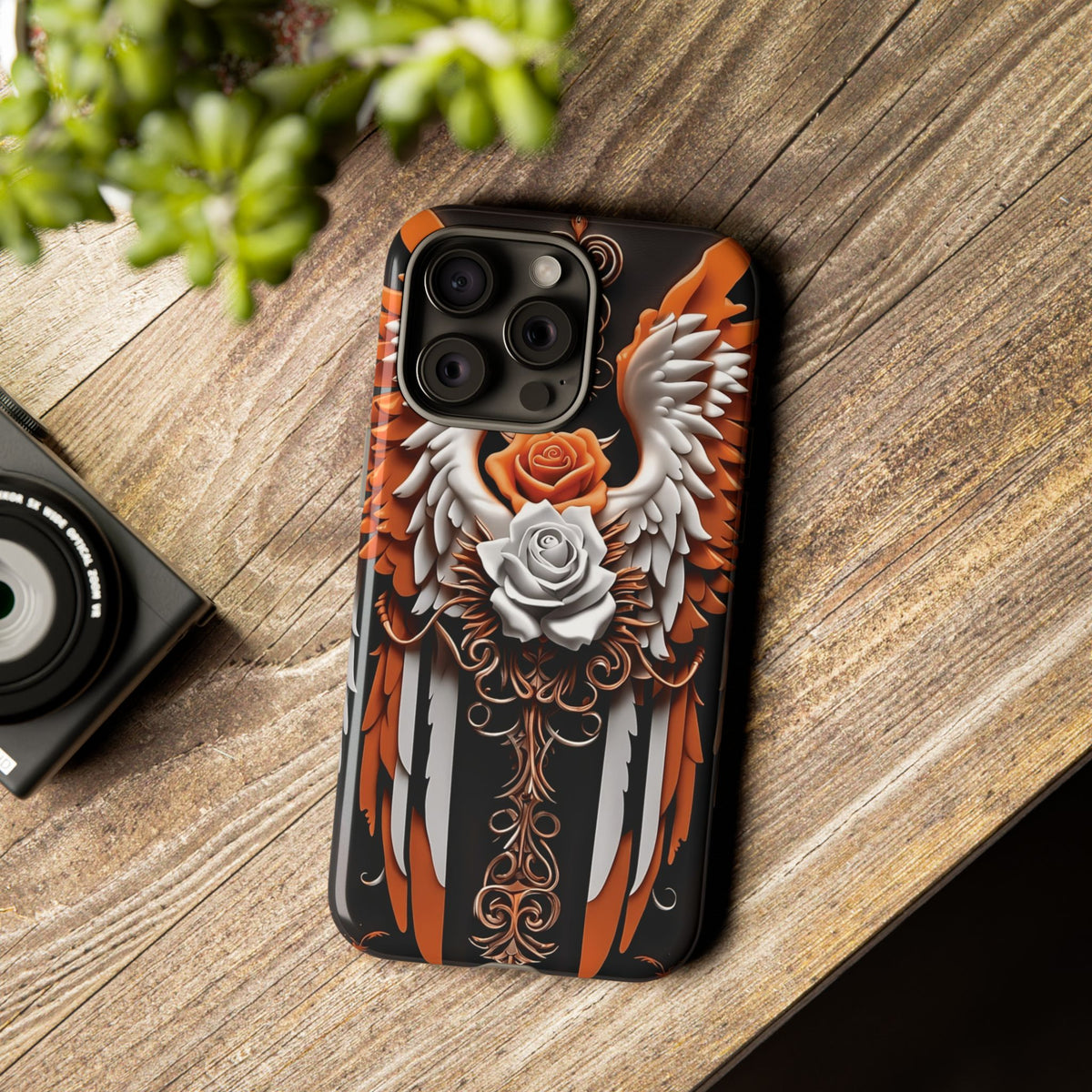 Phone Case - Tough - Orange Angel Wings