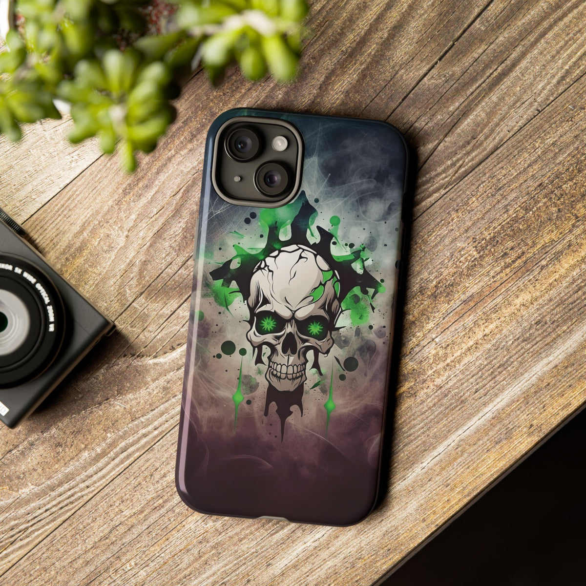 Phone Case - Tough - Green Skull