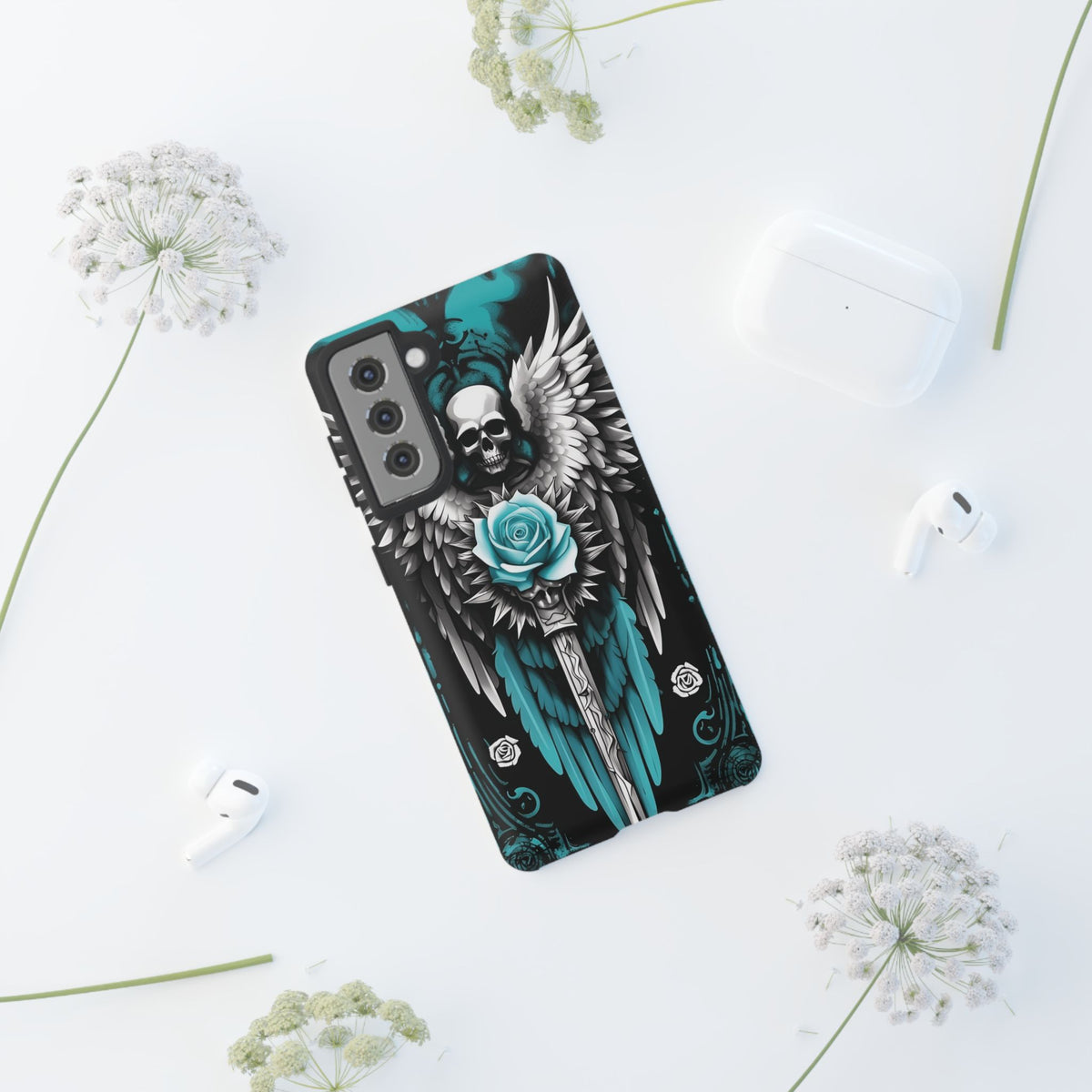 Phone Case - Tough - Cyan Angel Wings