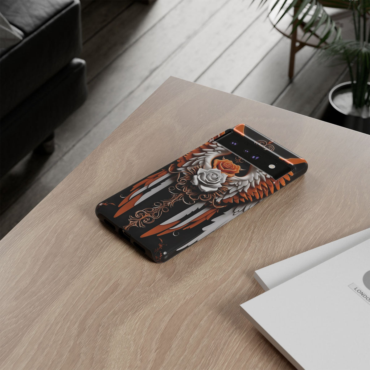 Phone Case - Tough - Orange Angel Wings