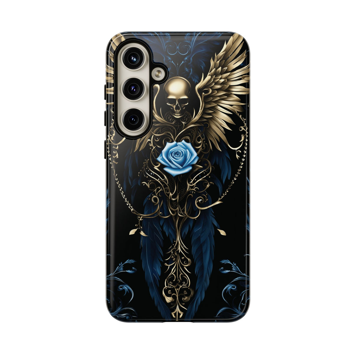 Phone Case - Tough - Blue Skull & Wings