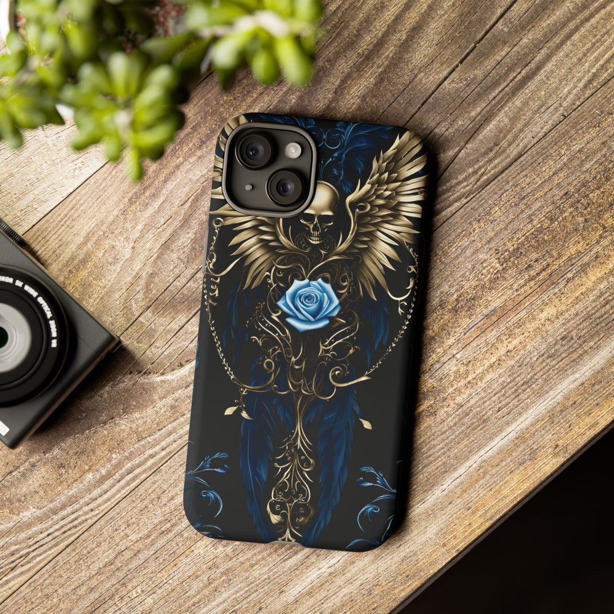 Phone Case - Tough - Blue Skull & Wings