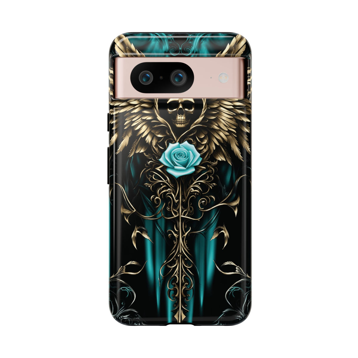 Phone Case - Tough - Cyan Skull & Wings