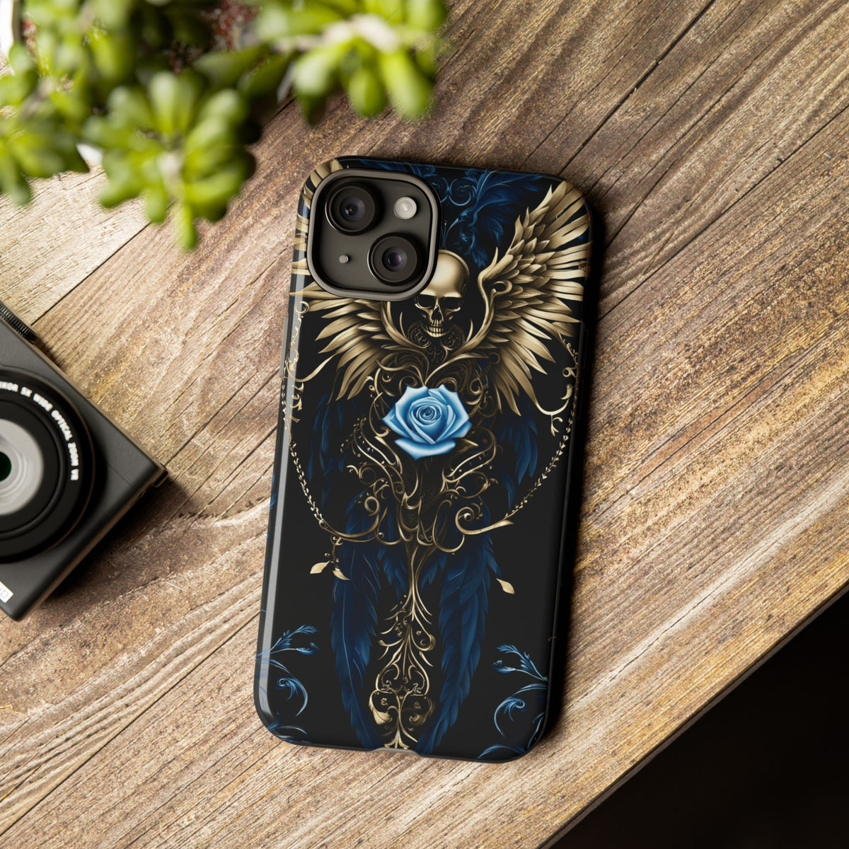 Phone Case - Tough - Blue Skull & Wings