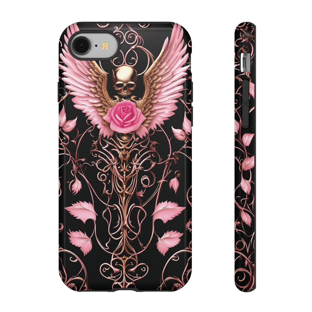 Phone Case - Tough - Pink Skull & Wings