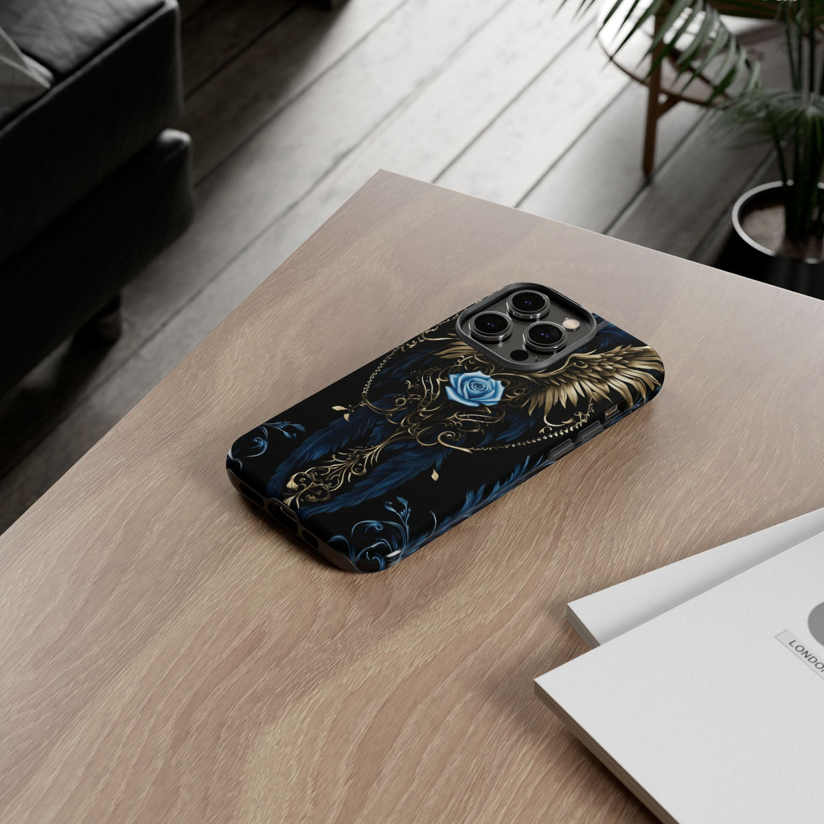 Phone Case - Tough - Blue Skull & Wings