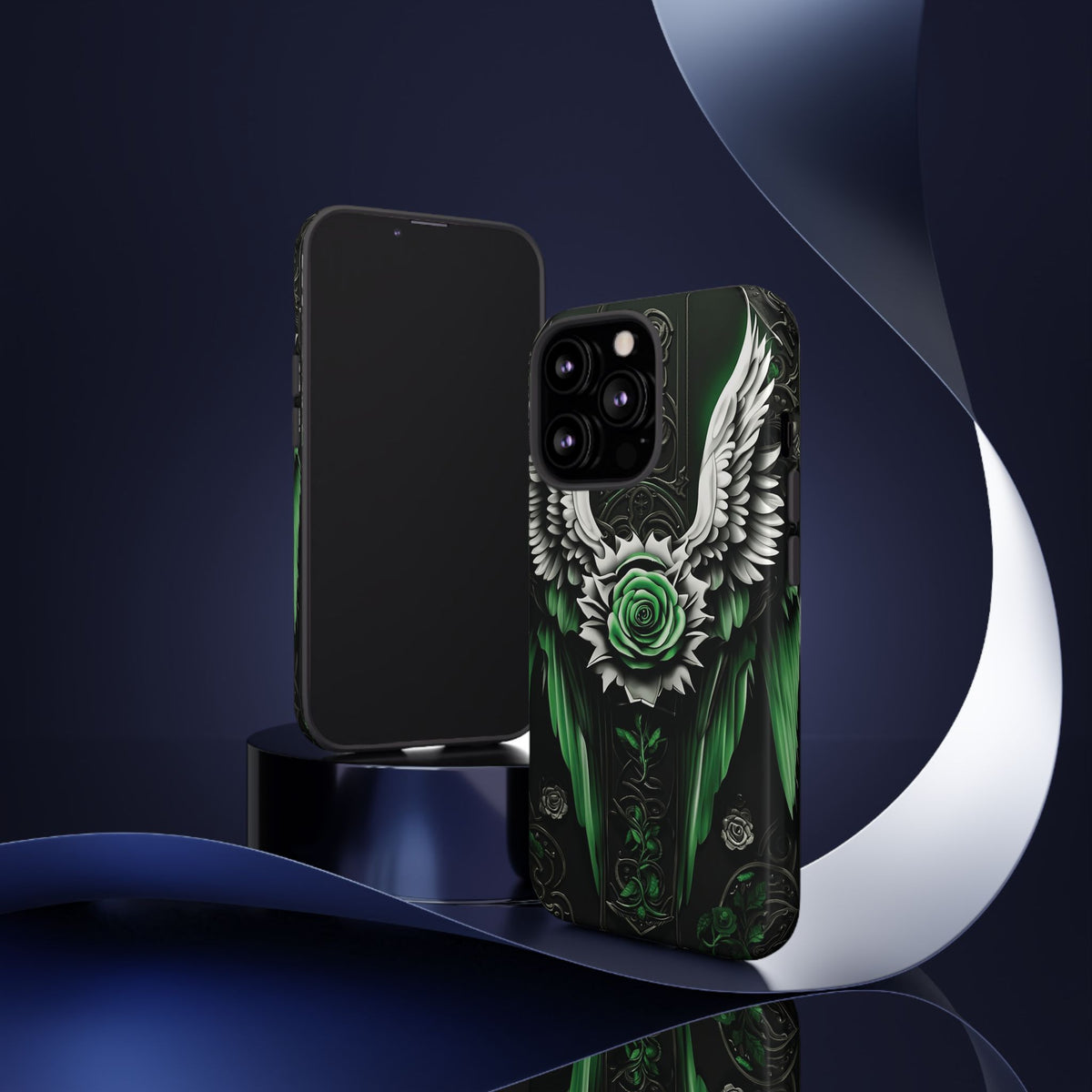 Phone Case - Tough - Green Angel Wings