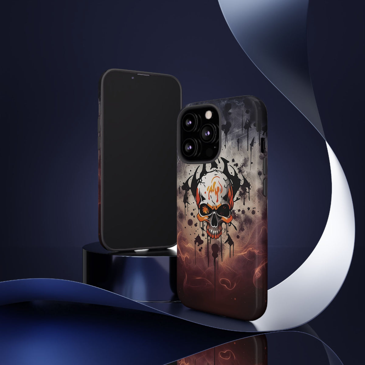 Phone Case - Tough - Orange Skull