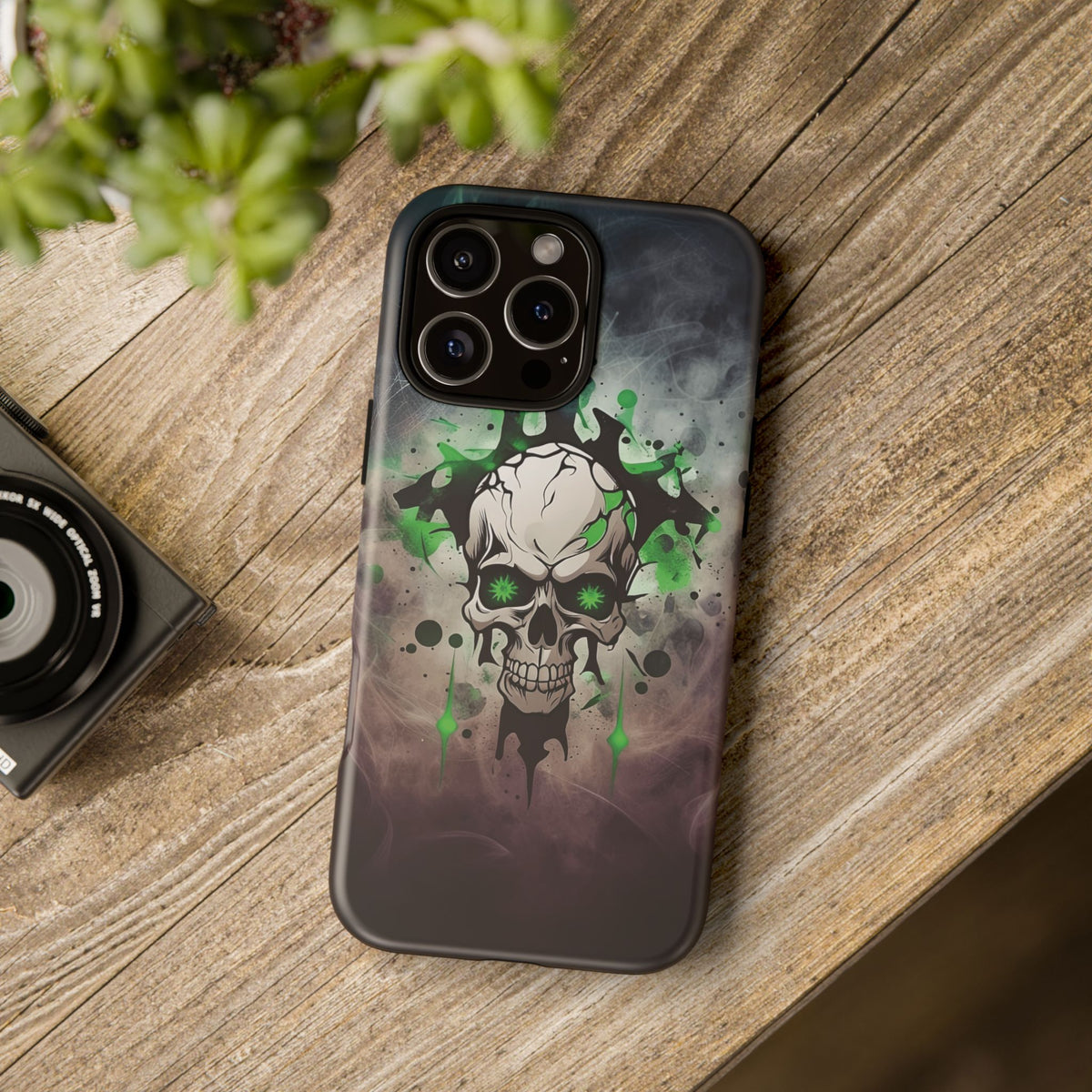 Phone Case - Tough - Green Skull