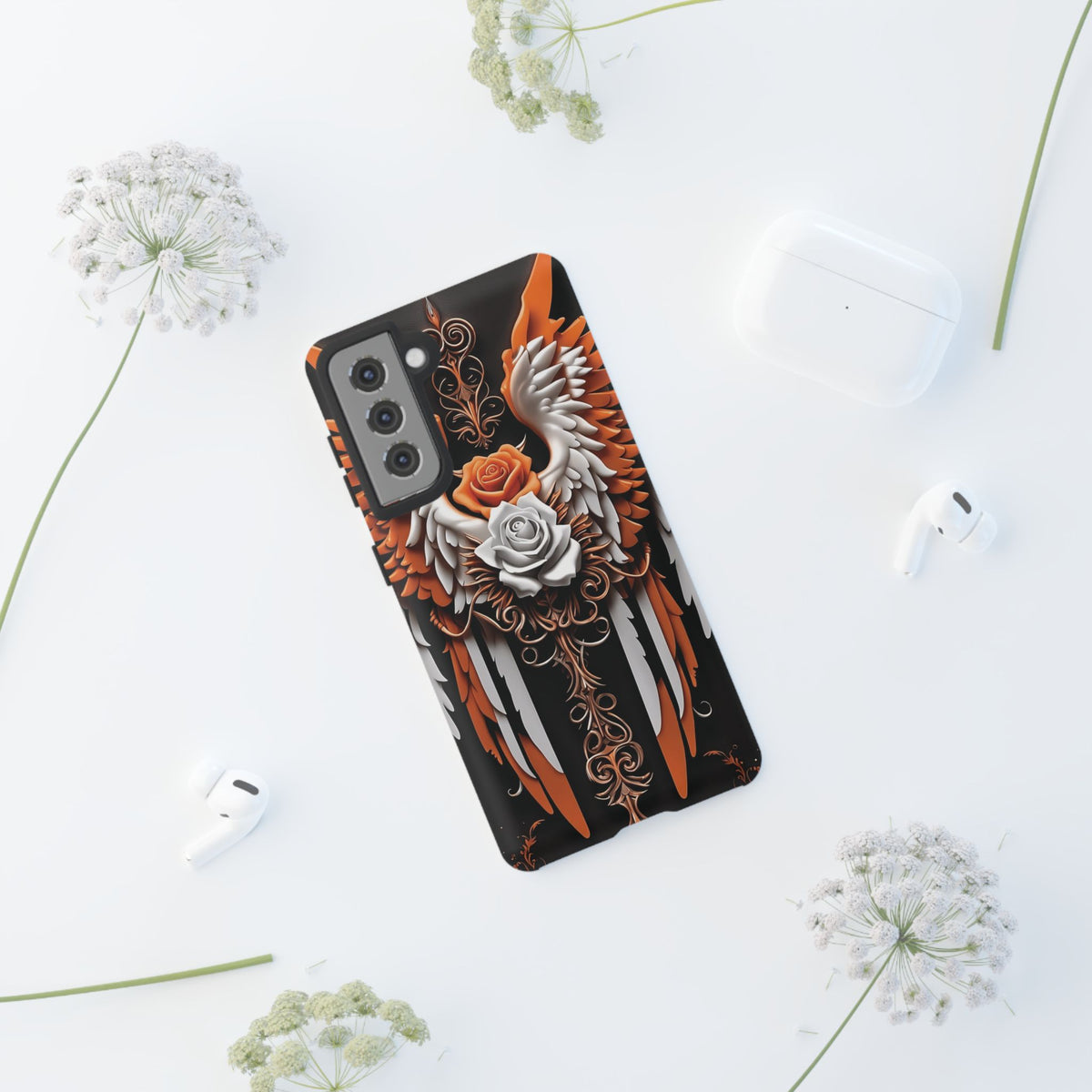 Phone Case - Tough - Orange Angel Wings