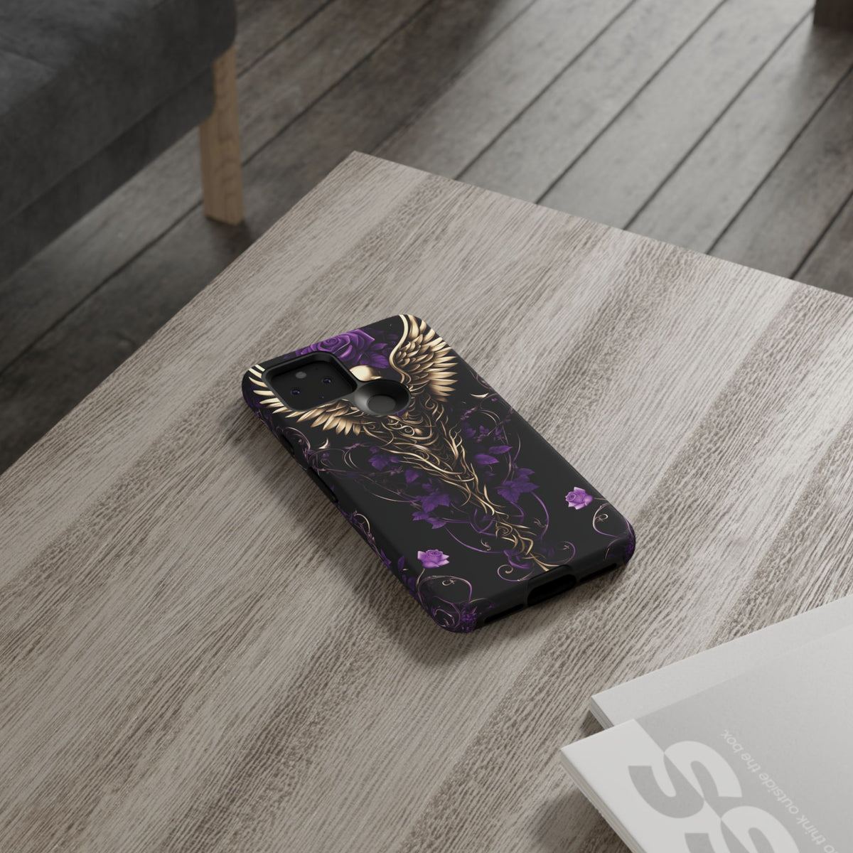 Phone Case - Tough - Purple Skull & Wings