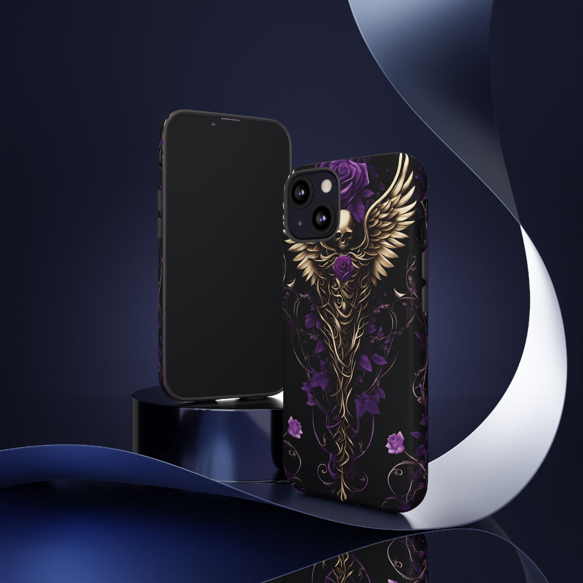 Phone Case - Tough - Purple Skull & Wings