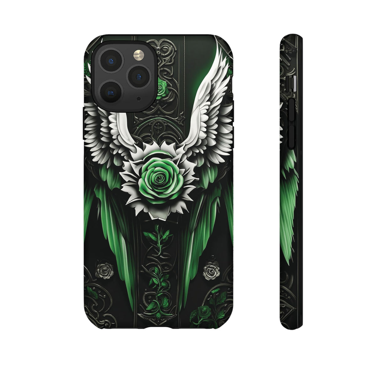 Phone Case - Tough - Green Angel Wings