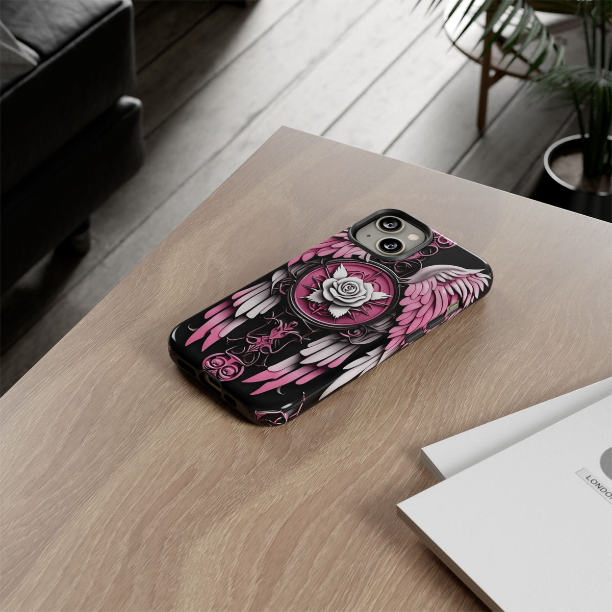 Phone Case - Tough - Pink Angel Wings