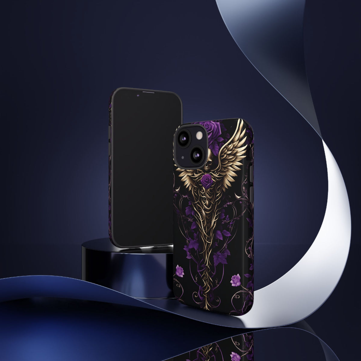 Phone Case - Tough - Purple Skull & Wings