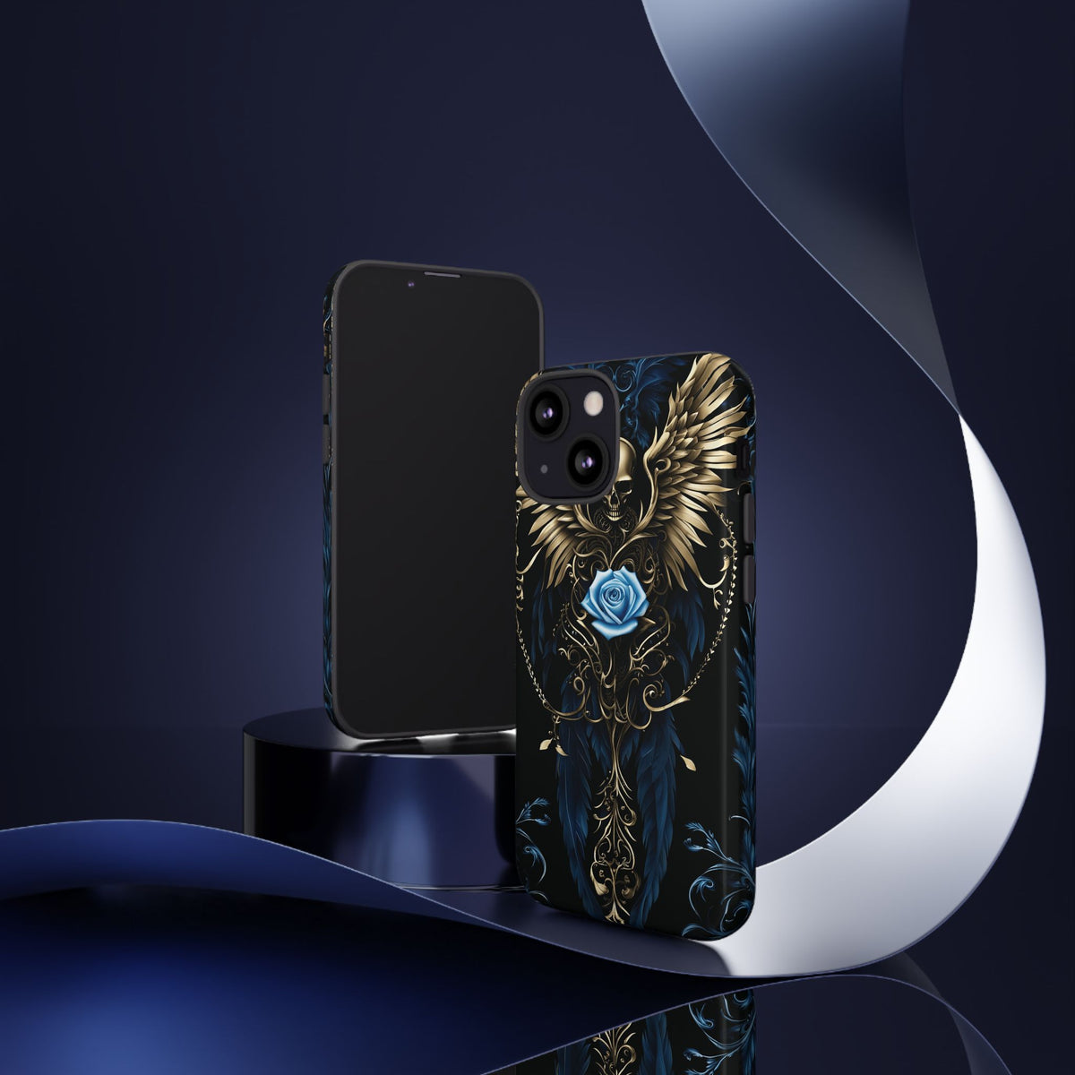 Phone Case - Tough - Blue Skull & Wings