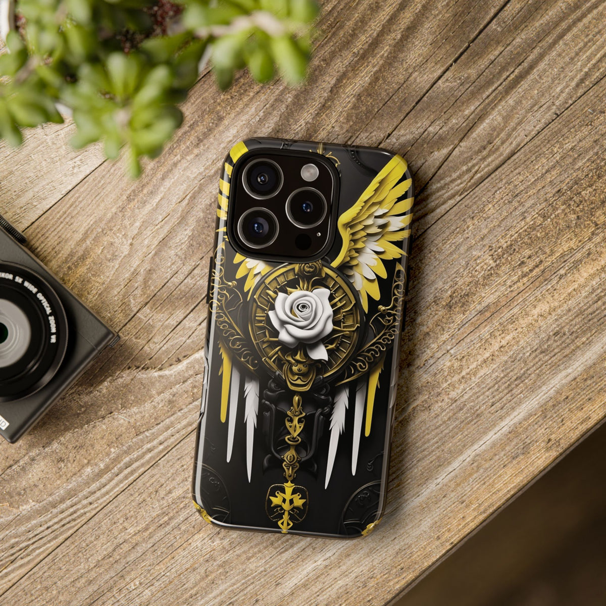Phone Case - Tough - Yellow Angel Wings
