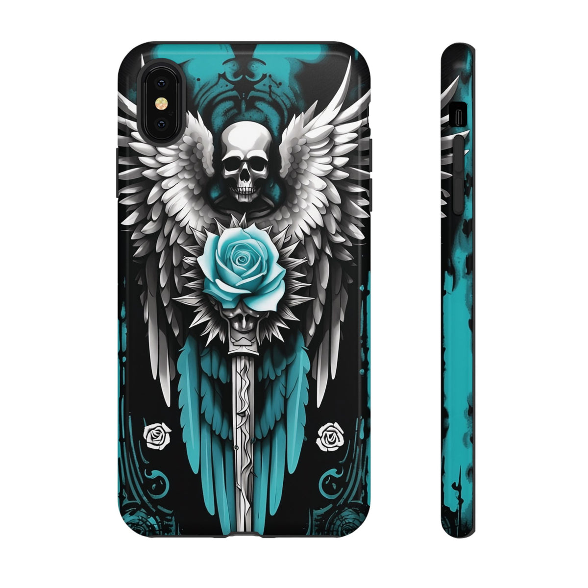 Phone Case - Tough - Cyan Angel Wings