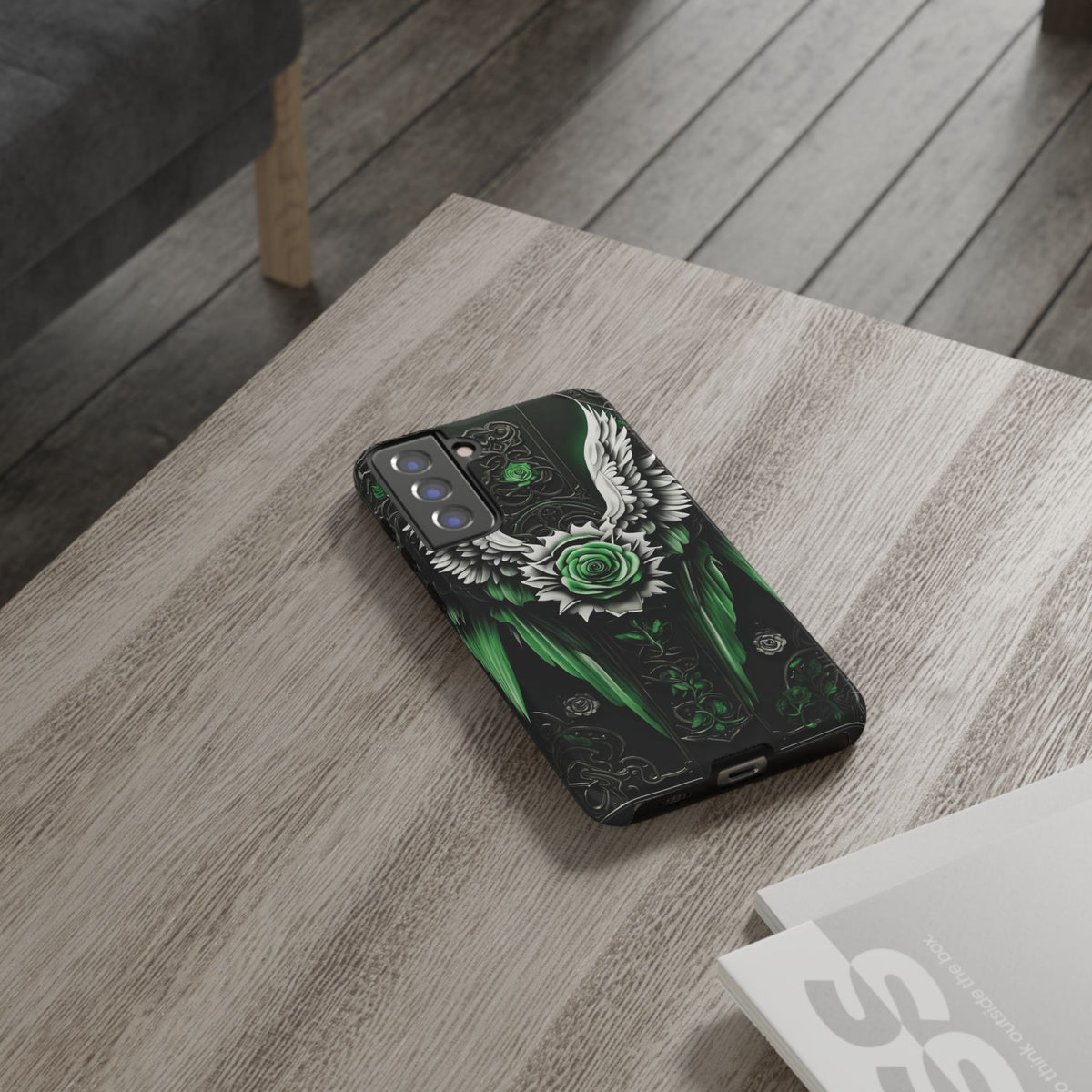 Phone Case - Tough - Green Angel Wings