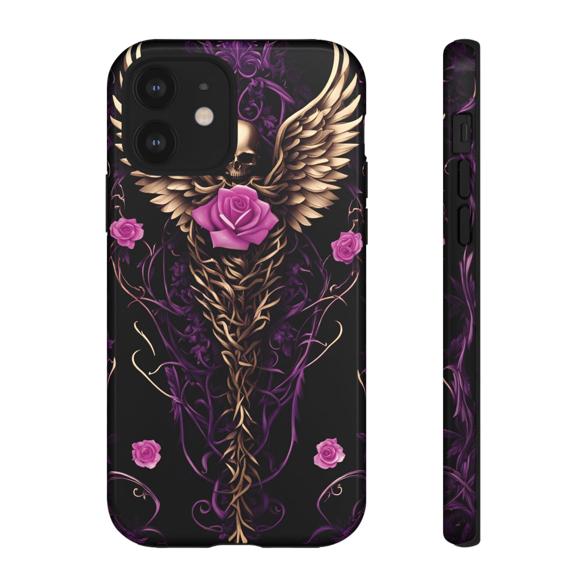 Phone Case - Tough - Purple, Pink Skull & Wings