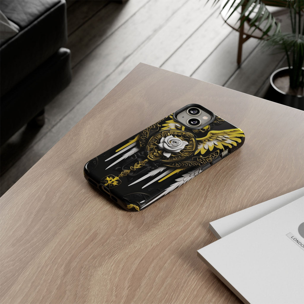 Phone Case - Tough - Yellow Angel Wings