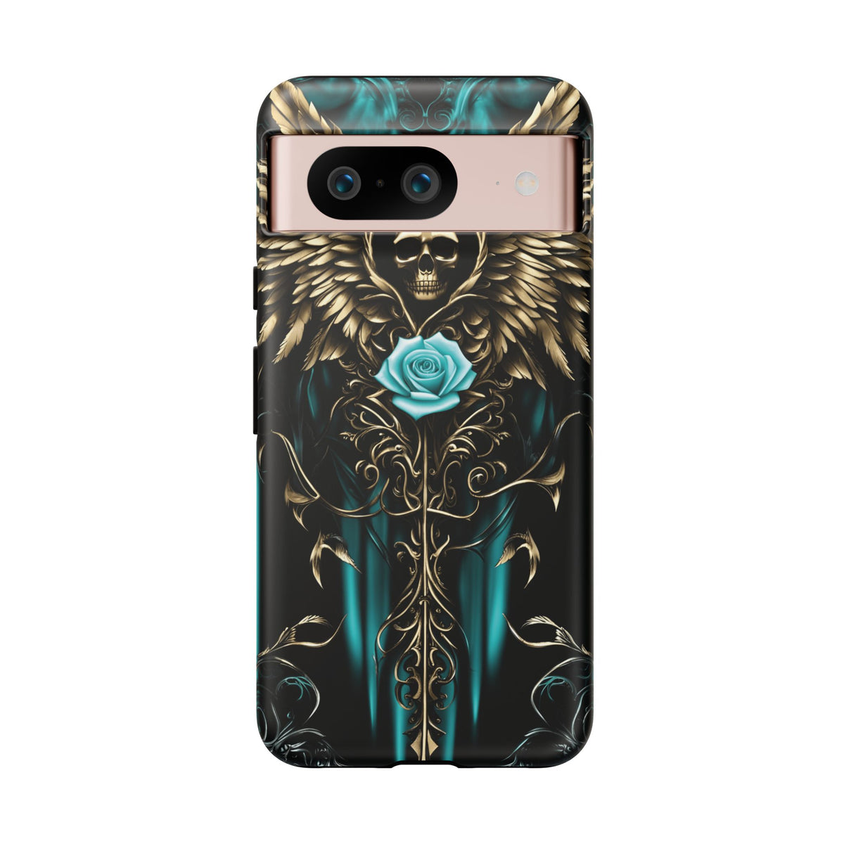 Phone Case - Tough - Cyan Skull & Wings