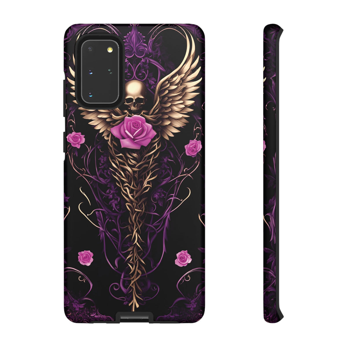 Phone Case - Tough - Purple, Pink Skull & Wings