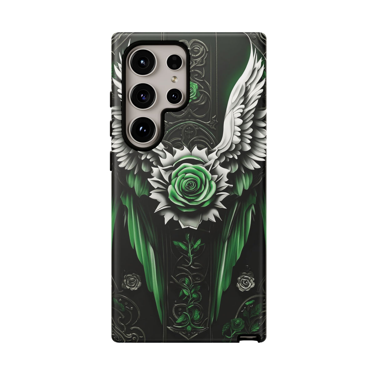 Phone Case - Tough - Green Angel Wings