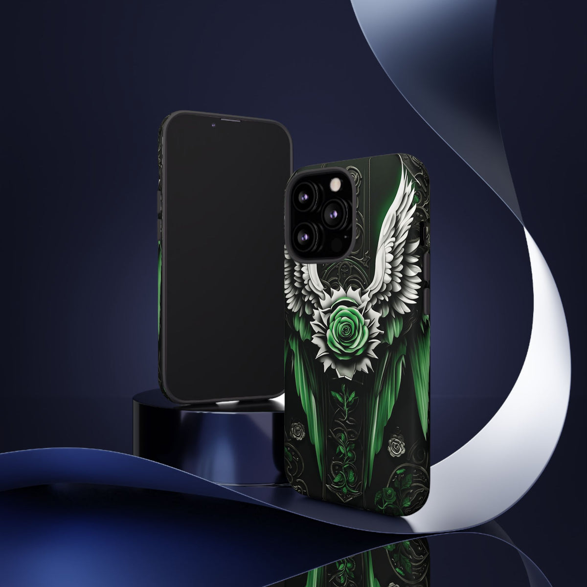 Phone Case - Tough - Green Angel Wings