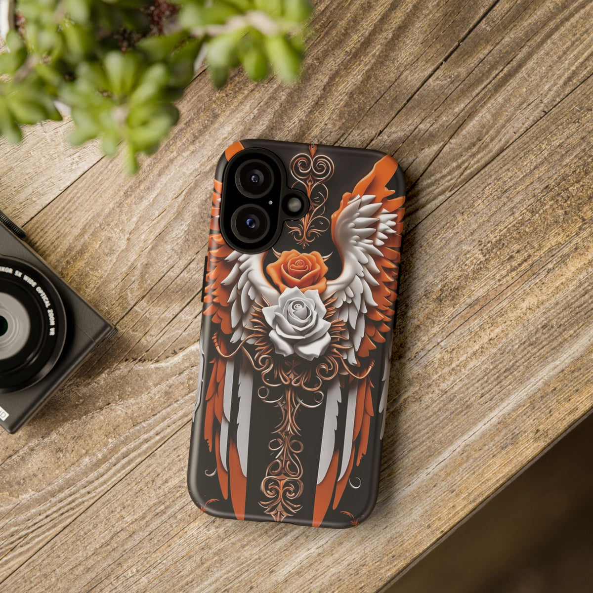 Phone Case - Tough - Orange Angel Wings