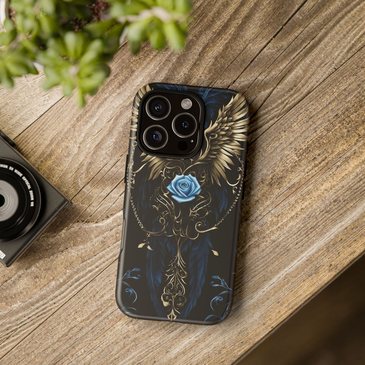 Phone Case - Tough - Blue Skull & Wings