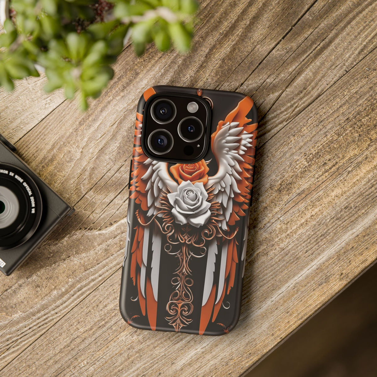 Phone Case - Tough - Orange Angel Wings