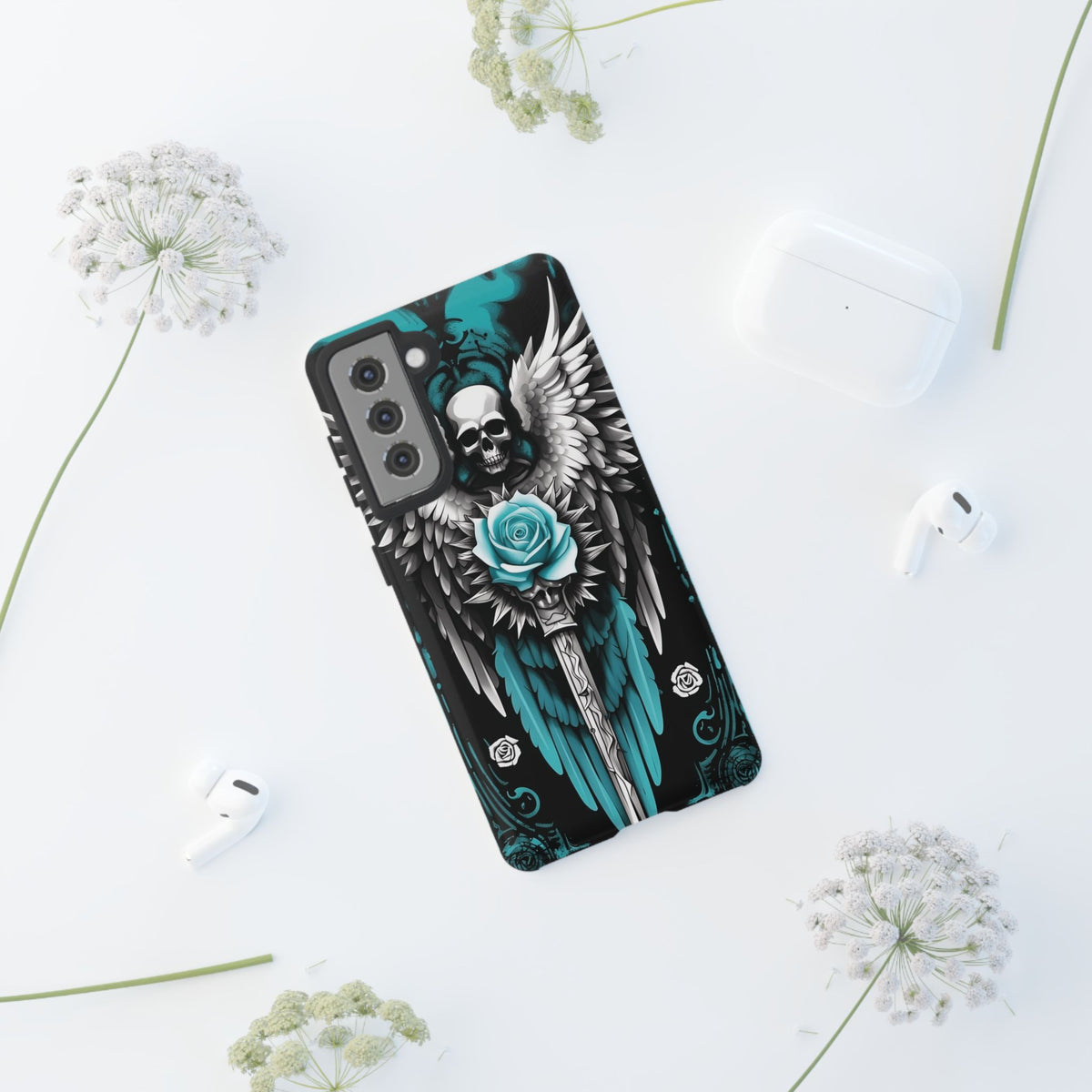 Phone Case - Tough - Cyan Angel Wings