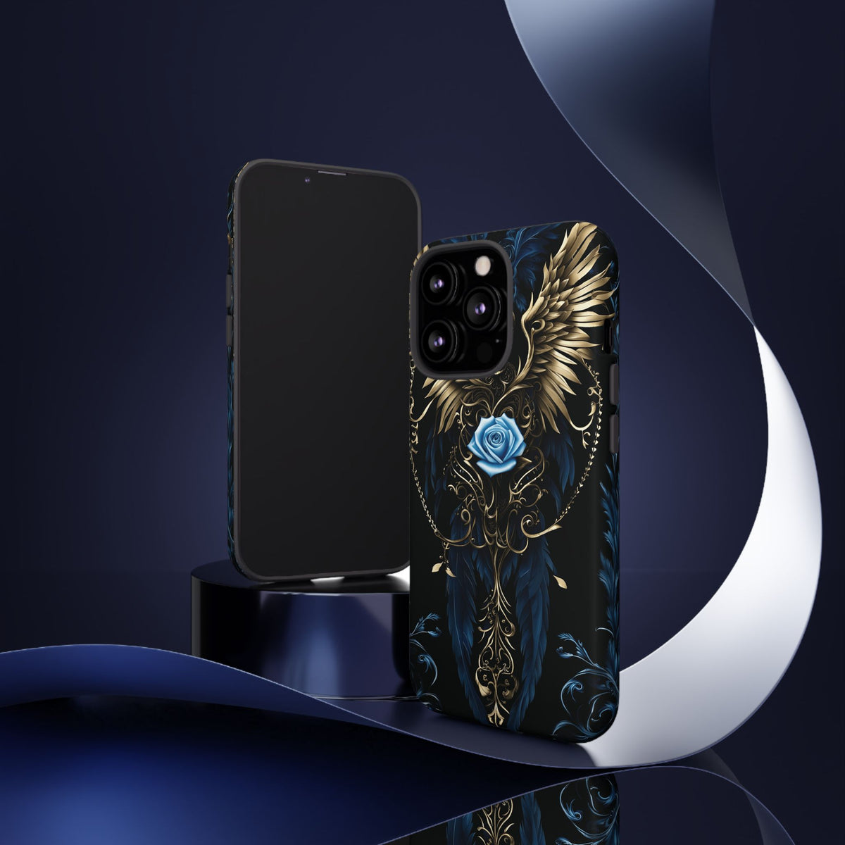 Phone Case - Tough - Blue Skull & Wings